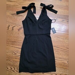 Express Black Tie-Strap Mini Dress
